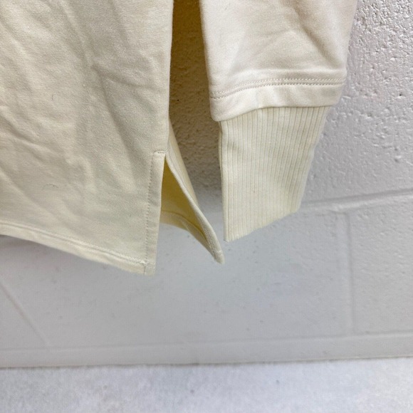 Marla Wynne Lounge Cream Long Sleeve V-Neck Pullover Sweatshirt Sz S - Picture 3 of 6